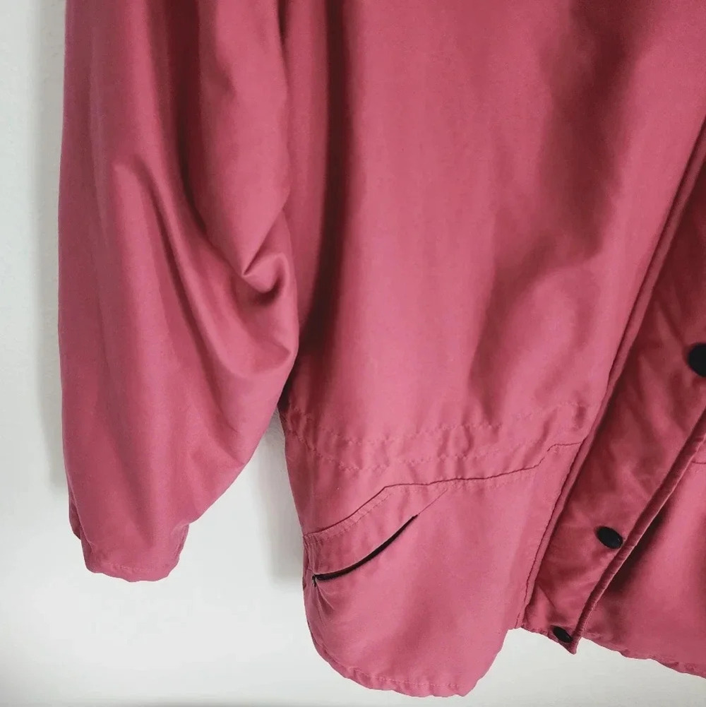 Blair Women's Mauve/Pink Jacket Hood Cinch Waist Pockets Zip/Snap Close Euc Sz M — image 8 of 8